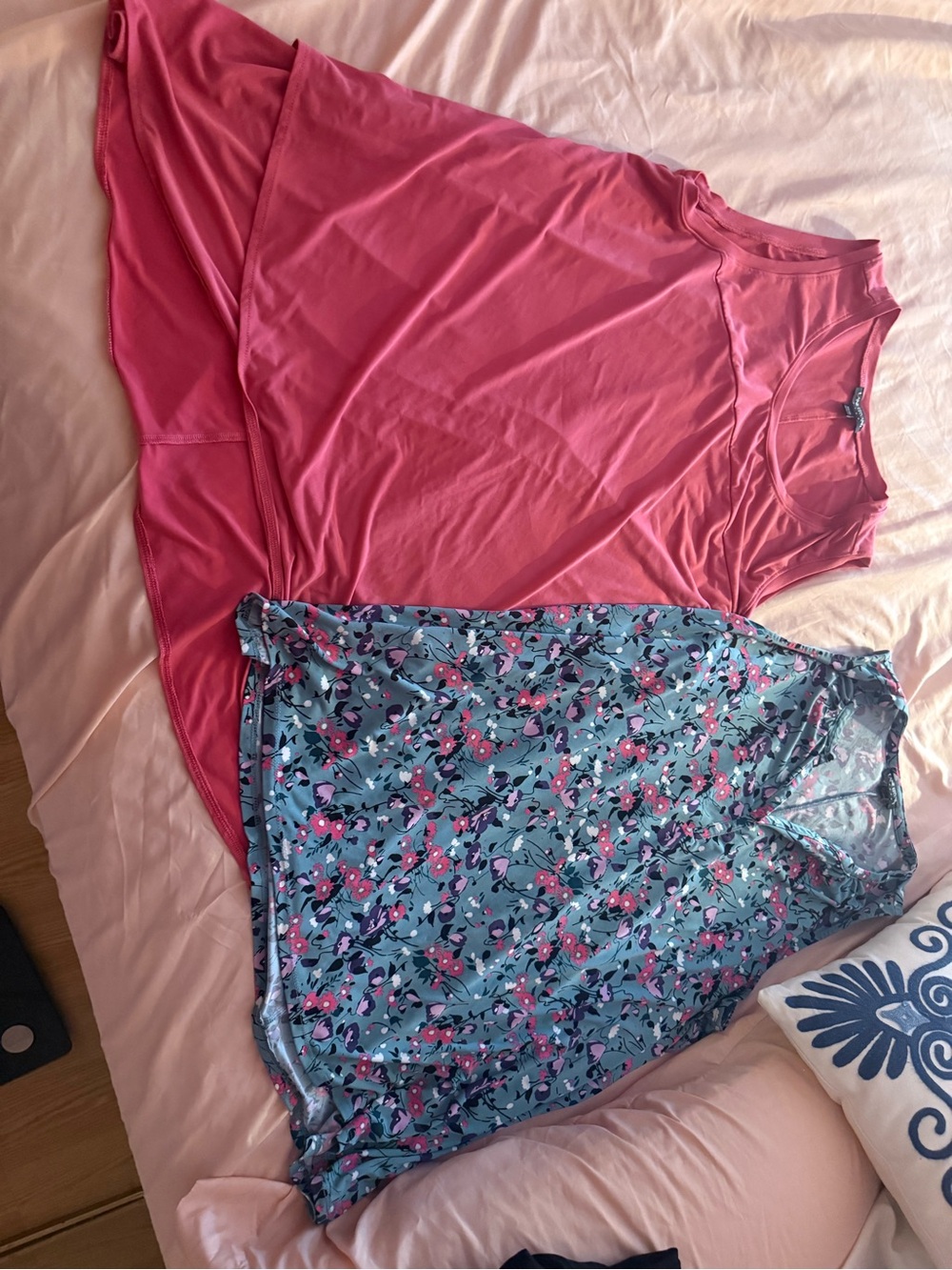 Lane Bryant Pink & Blue Floral Tank Tops
